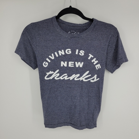 The light blonde womens giving is the new thanks striped t shirt size medium - Picture 3 of 6